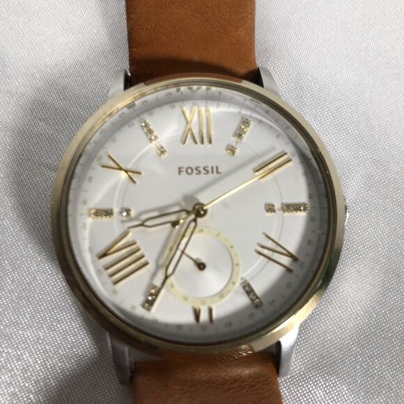 Fossil Hand Watch Roman Numeral Stainless Steel Leather Band ES4161 *PARTS ONLY* - Picture 6 of 8